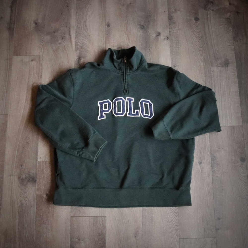 Vtg Polo Ralph Lauren Spell Out Sweatshirt Prep XL